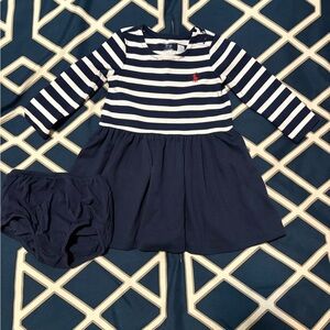 Ralph Lauren Navy and White Striped Dress